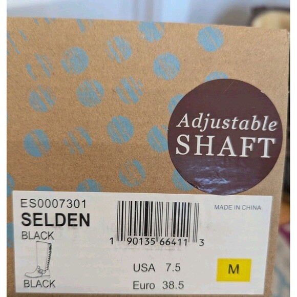 Eurosoft Size 7.5 Black Selden Knee High Riding Boots Adjustable Shaft Lace Up - Picture 10 of 10